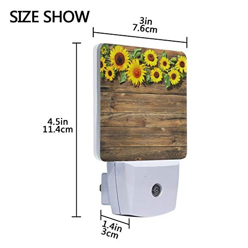 Sunflower Night Light Комплект от 2 светодиода с Автоматичен Сензор от Здрач до Зори, Plug до Ночнику в Помещението