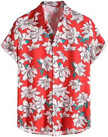 Мъжки ризи голям и висок размер, Пролет-Лято Ежедневни Ризи с Ревери, Однобортный Цветен Принт, Оборудвана Приятелка, Дълъг Ръкав