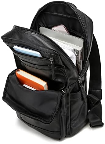Мъжки раница за лаптоп Gooday, Водоустойчив Бизнес чанта за лаптоп, Пътна чанта от изкуствена кожа, Всекидневни