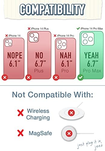 Умен - Неон Луната - Чанта-портфейл за iPhone 14 Pro Max - Портфейл Slayer Том 1 [Тънък + защитен], Притежател на кредитна карта - Подходящи за iPhone 14 Pro Max
