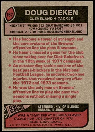 1977 Topps 162 Даг Дикен Cleveland Browns-FB (Футболна карта) EX/MOUNT Browns-FB Илинойс
