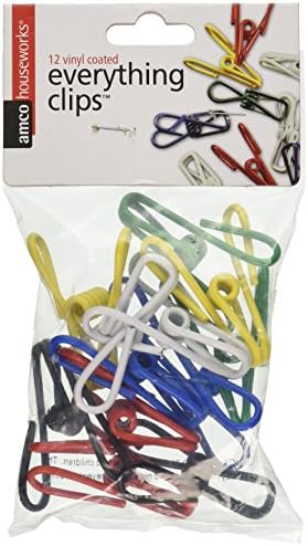 Многофункционални цветни Метални скоби притежателите на Amco Houseworks, 12 опаковки, цветни (Свалена от производство,