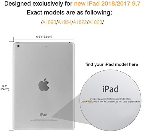 Калъф MoKo за iPad е 9,7 6/5-то поколение 2018/2017 [устойчив на удари защитник], Подсилени Ъгли, Броня от TPU + Прозрачна Твърда панел със защита от надраскване, Прозрачен калъф З?