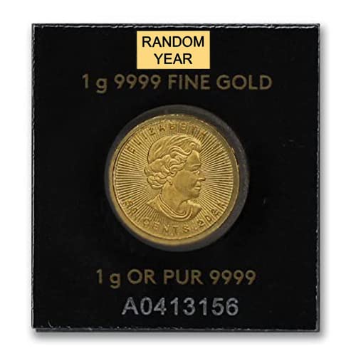 2014 г. - до Момента (Случаен година) Монета от канадския злато с кленов лист с тегло около 1 грам .9999 Диамант, Без да се свържат със сертификат за автентичност 50c BU