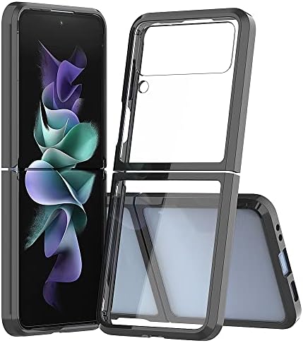 Прозрачен флип калъф Quikbee за Samsung Galaxy Z FILP 4, устойчив на надраскване и износване, със защита от падане на четирите ъгли, съвместим с Samsung Galaxy Z FILP 4 Phone - черен.