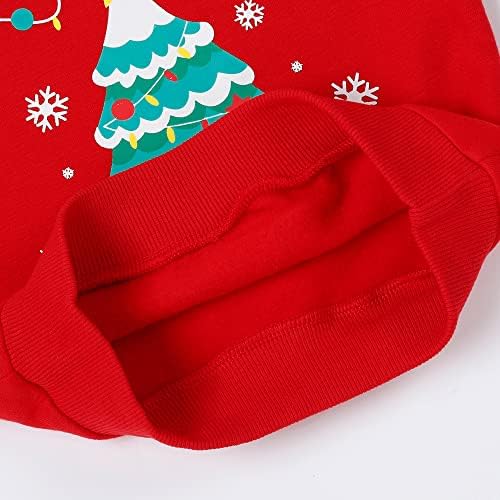 RETSUGO Коледен мек вълнен плат Пуловер За Малки Момчета, Hoody с кръгло деколте, Дядо Коледа, Елен, Снежен човек, Графичен Пуловер, Риза