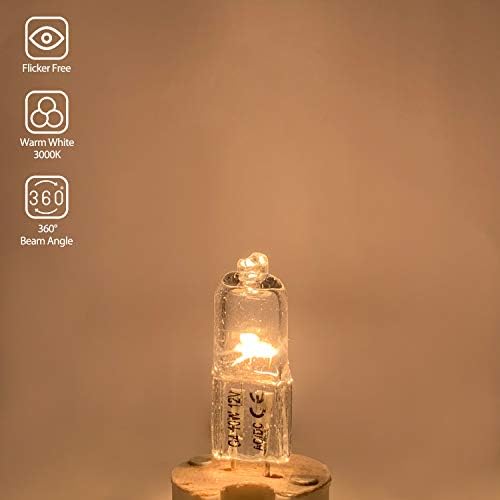 Халогенна лампа Cxyemt G4 10 W, Прозрачни Двухконтактные халогенни лампи Тип JC G4, Затемняемые AC/DC 12v, Топли Бели Крушки за осветление, озеленяване, осветление на пътеки, до
