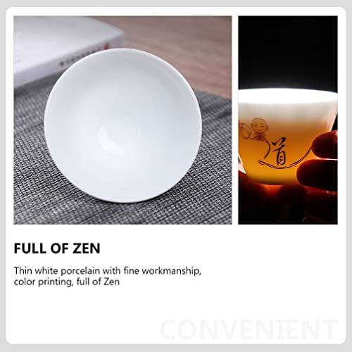 Happyyami Японски Декор 2 елемента от Китайската Чаша За чай Кунг-Фу Ръчно изработени от Костен Порцелан Бели