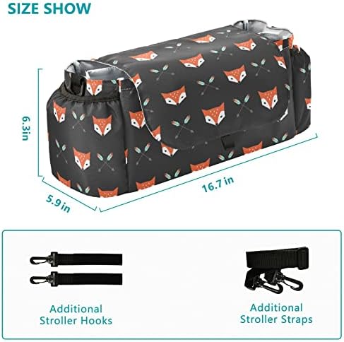 Чанта Органайзер за детска Количка CaTaKu Animal Fox, Universal Чанта за Бебешки Колички, Аксесоари за Детски