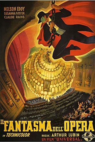 Американските подарък услуги - Il Fantasm Dell Opera Италиански Ретро Постер на филма на ужасите Фантомът на операта 3-11x17
