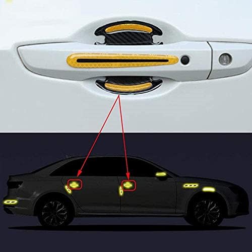 ZHRC 8шт Универсална 3D Врата копчето на Колата е От Въглеродни Влакна, Боядисване, Защита От Надраскване, Стикер,
