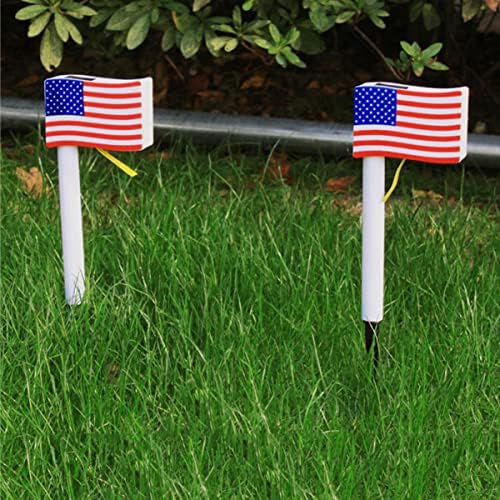AB BOOFAN Слънчев Флаг Лампа Флаг на САЩ Декорация на 2 Бр. Американският Флаг И Слънчева Градина Светлини На