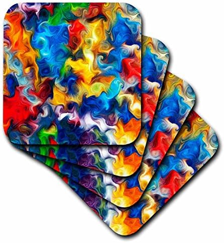 3dRose cst_41942_2 Абстрактни Цветни подложки с swirls, Комплект от 8