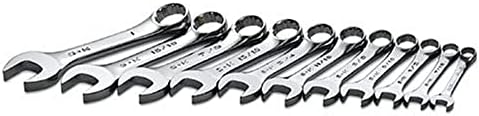 SK Professional Tools 86231 Набор от комбинирани ключове с частична укорочением от 11 части с 12 точки - SuperKrome Finish, Определени от 11 Хромированных ключове Производство на САЩ