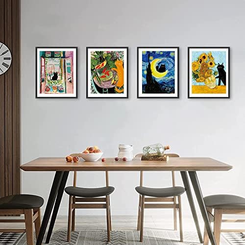 XLA Щампи на стената със забавна Котка, Художествени Плакати с образа на Семки Винсент Ван Гог и Стенни Щампи