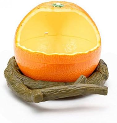Baoer Уникална плюшена ясла за птици под формата на портокал/нар, контейнер за храна за птици, купа за хранене,
