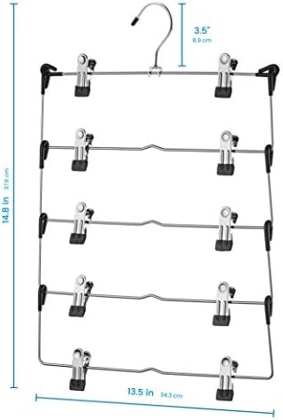 5-Диференцирани закачалки за поли Zober с клип - Метални, Нескользящие, Экономящие пространство Закачалки за