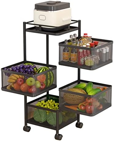 Кухня-Часова Кухненски стойка за зеленчуци, въртящи се на подвижни стелажи за съхранение на Външен багажник