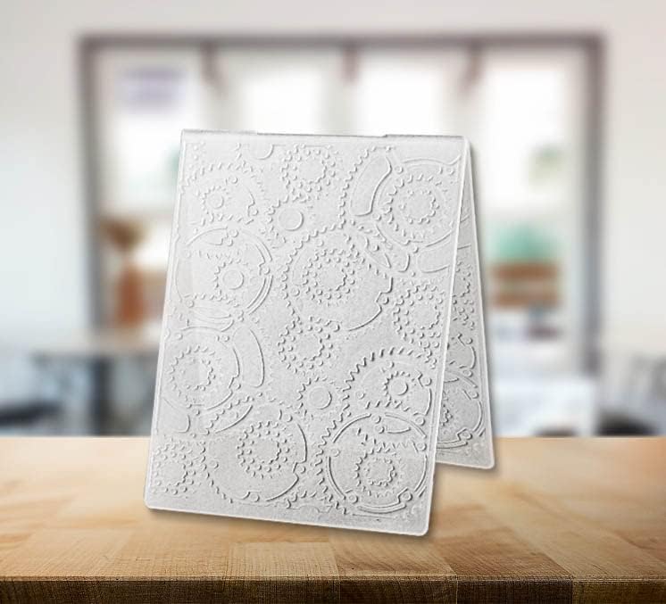 Пластмасови папки с релефни ALIBBON Gear Background за производство на пощенски картички, Папки с Релефни Wheel