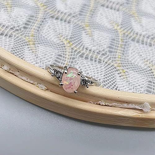 Модни пръстени по-Евтини 20 долара Изискан Дамски Сребърни Пръстени с Овална Кройка, Бижута с изкуствени диаманти,
