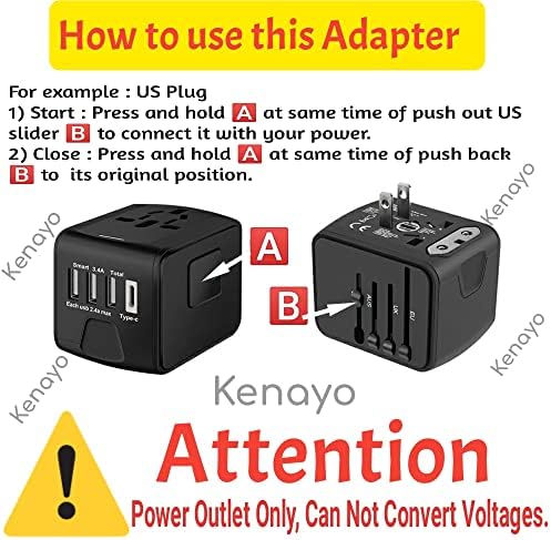 Универсален Адаптер за пътуване All-in-One International Power Adapter Зарядно Устройство за AU, САЩ, Великобритания,