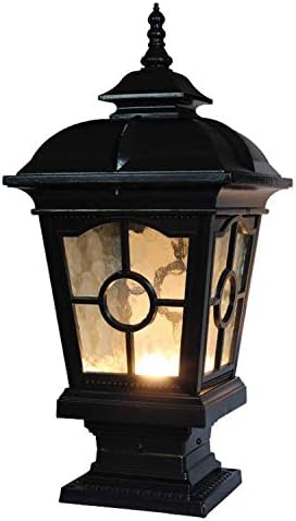 TQXDD Vintage IP55 Bollard Pillar Light E27 Открит Прозрачен Стъклен Стълб-Фенер за работа на Открито вътрешен