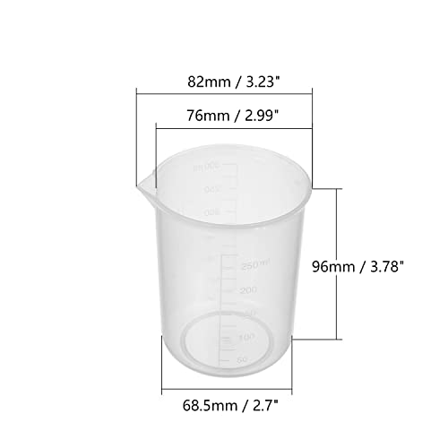 Othmro Мерителна Чаша 300 мл PP Пластмаса Градуированный Чаша Прозрачна за Лабораторни Кухненски Течности 5шт