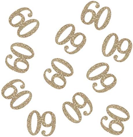 100 БР Златен Блясък Номер 60 Десктоп Конфети За Честването на 60-годишнината От Рождението/Юбилей Украса