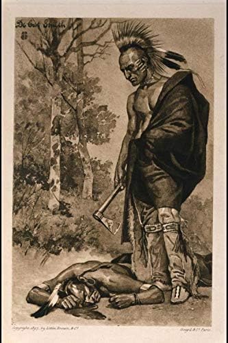 Исторически находки Снимка: Смъртта на Понтиака, вожд на Оттова, индианците, Томахоук, c1897, Де Коуст Смит