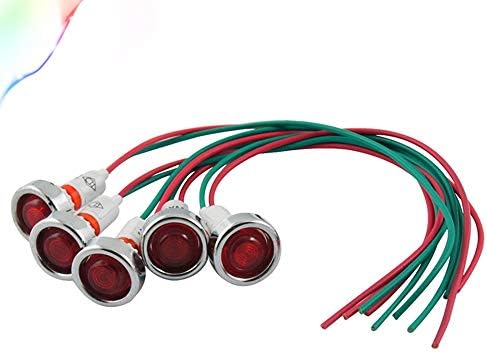 5 Бр Неонови Индикатор Сигнални Лампи AC220V Червен цвят с кабел с дължина 19 см