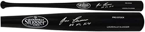 Хосе Кансеко подписа Черна Бейзболна бухалка Louisville Slugger Pro Stock с 86 Бейзболни бухалки ЕЛА на Рой