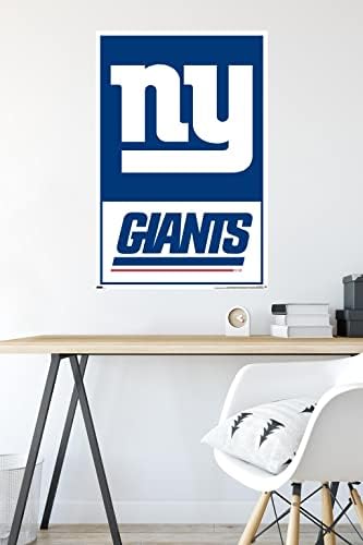 Trends NFL International New York Giants-Стенен Плакат с логото на 21, 22,375 x 34, Версия без рамка