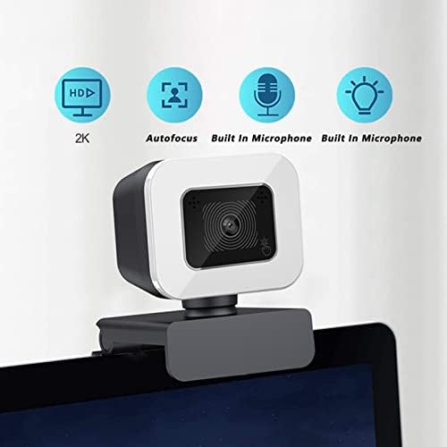 Sanpyl USB Уеб камера, Full HD USB Онлайн Уеб-камера С Автофокус 2K Потоковая Уеб-камера с Микрофон с подсветка