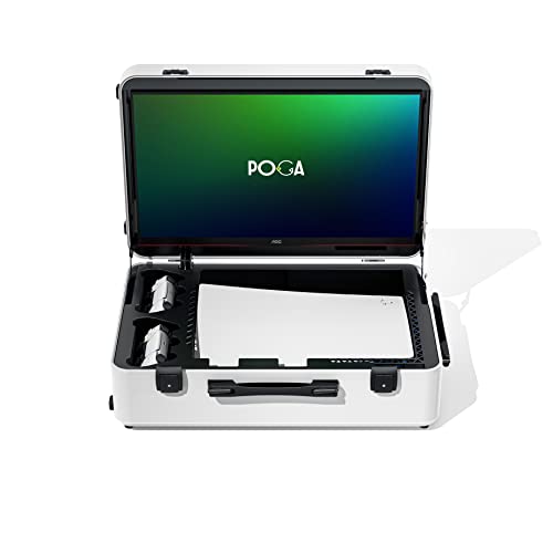 Пътна чанта за преносими конзоли POGA LUX PlayStation 5 Premium, с вкл. Количка и 24-инчов слот монитор на AOC