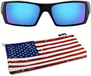 Слънчеви очила Oakley Gascan (Матово черно дограма, сапфировые поляризирани лещи Prizm) с микро-пакетче с флага