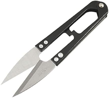 X-DREE Черен удобни остри кухненски ножици за бродиране прежда кръстат бод (Черен удобни Остри кухненски ножици