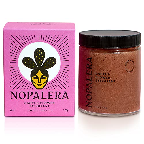 Nopalera Ексфолиращ скраб за тяло и лице с цветовете на кактус, хибискус, ръчно изработени, почистващо средство