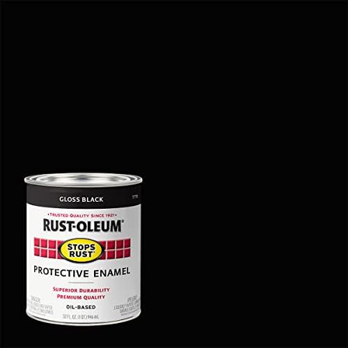 Защитно Эмалевая боя Rust-Crotonis 7779504 Предпазва от появата на ръжда, 32 грама, Черен блясък, а четката