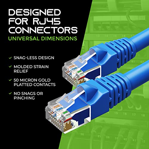 GearIT 50 бр., кабел Cat5e Ethernet, 3 Метра - захранващ кабел компютърна мрежа lan RJ-45, без довършителни,