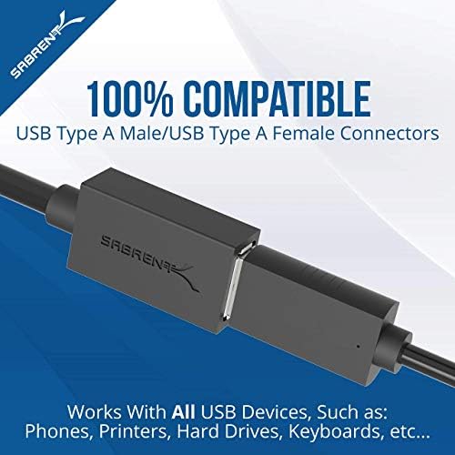 Удлинительный кабел USB 3.0 от мъжете към жените [Черен] 6 фута + докинг станция за външен твърд диск с две