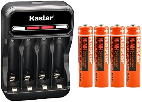 Батерия Kastar 4-Pack и зарядно устройство CMH4 Smart USB Съвместим с батерия Panasonic 1,2 V 400mAh BK40AAABU,