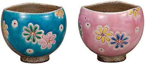 Двойка чаши за Иппу Maruyone K4-667 Kutani Фаянс с окраската на Цветята Герб