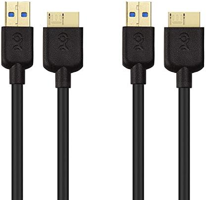 Кабела е на стойност 2-комплектен кабел Micro USB 3.0 дължина от 6 фута (кабел за външен хард диск, USB кабел-USB
