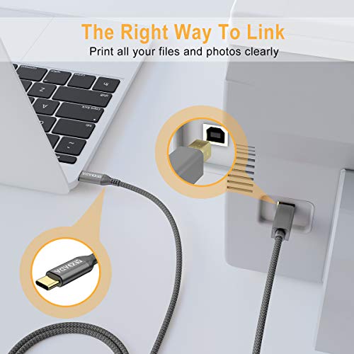 Кабел за принтер USB C 15 метра, кабел AkoaDa USB B - C USB, съвместим с MIDI, пиана, MacBook Pro, iPad Pro,