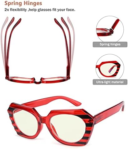 Eyekepper 4-pack Очила За четене, Блокиране на Синя Светлина, Овални Лещи За четене