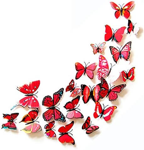 JYPHM 24ШТ 3D Пеперуда Стикер На Стената Сменяеми Етикети Декор за Детска Стая Декорация на Дома и Спалнята
