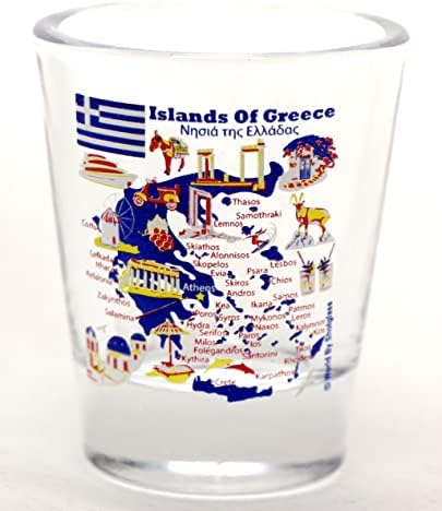Гърция Остров на Гърция Забележителности и Икони Колаж Чаша