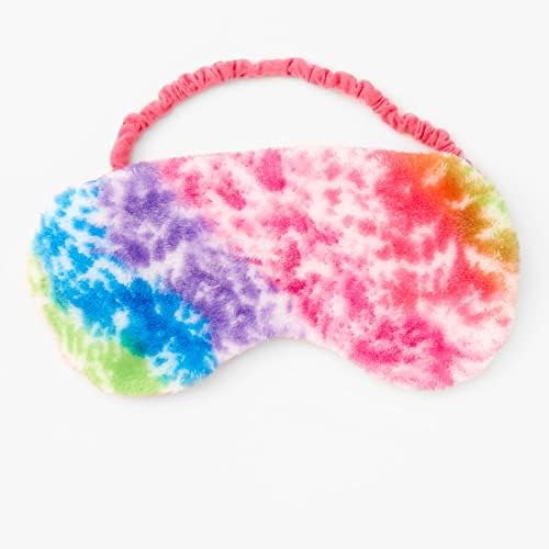 Детска маска за сън Claire's Plush Rainbow Вратовръзка Боядисват Kids - Супер Мека Сладка Цветна Маска за сън,