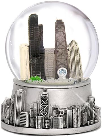 3,5-Инчов Чикаго Снежна топка, Сребърна Рамка и Цветен Вътрешен Стъклена Топка, Чикагские Снежните топки на