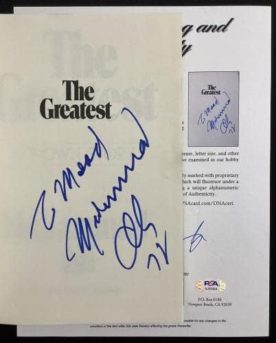 Мохамед Али подписа книга The Greatest HCB Боксова HOF Autograph 1972 Insc PSA/ДНК - Боксови списания с автограф